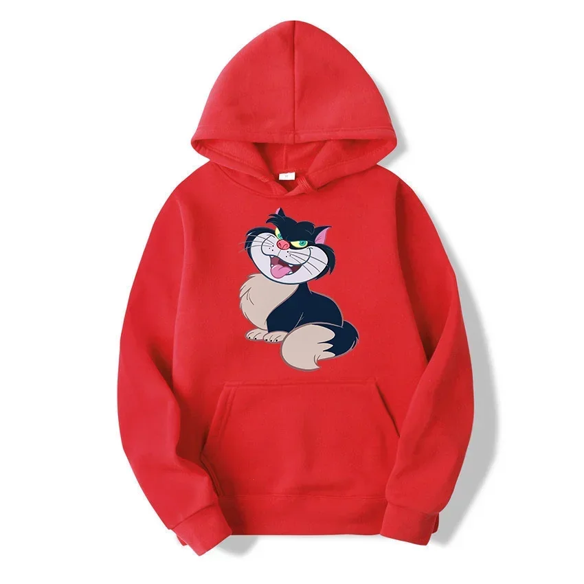 Daily Men Hoodies Disney Cinderella Lucifer Cat Cartoon Creative Fashion Graphics Comfortable Autumn Winter Male Sweatshirts