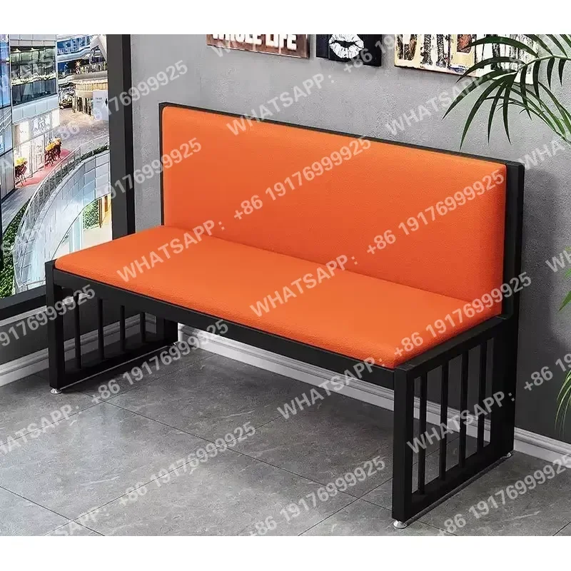 2025 Hair Salon Waiting Chairs Double and Triple Wrought Iron Sofas with Soft Cushions Modern Leisure Long Benches