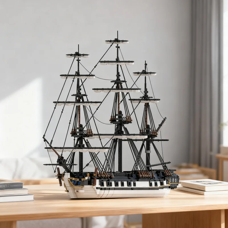 7273pcs MOC Frigate Surveillante Pirates Model Building Blocks Architecture Craft DIY Art Collection Creative Display Education