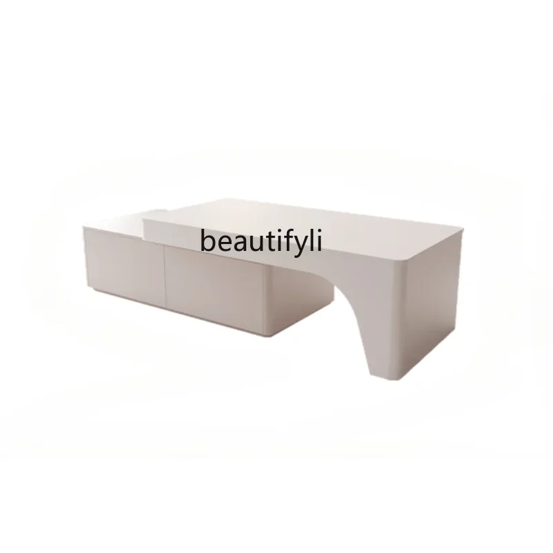 

S Retractable Mobile Tuo Silent Style Coffee Table Light Luxury Italian Assembly Modern Simple Living Room Home Small Apartment