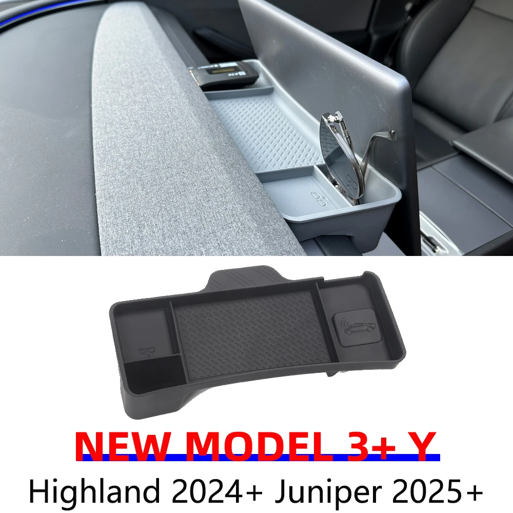 

For Tesla New Model Y Juniper 2025 Model 3 Highland 2024 Rear Screen Storage Box Dashboard Bracket Tissue Box Tray ECT Panel