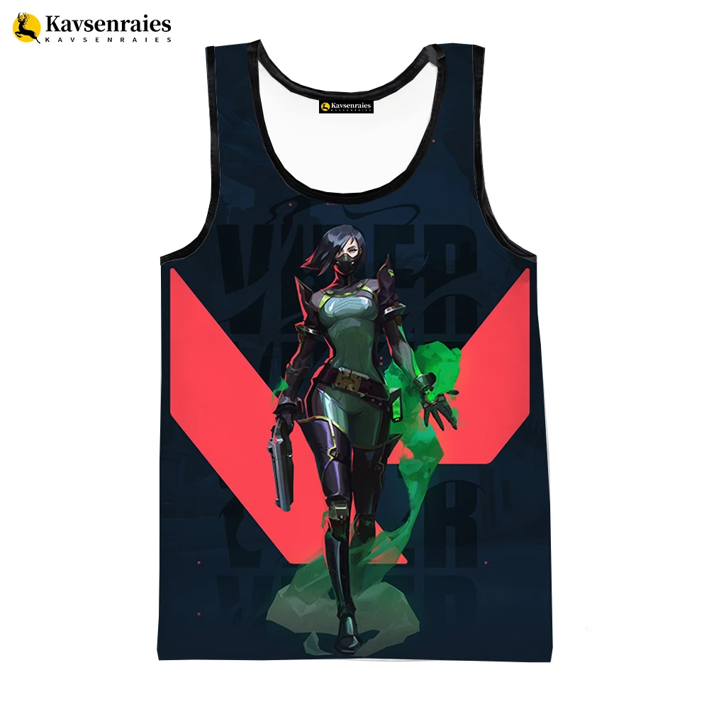 2023 Hot Anime Valorant 3D Print Tank Tops Men Women Harajuku Streetwear Oversized Sleeveless Shirts Men\'s Clothing Ropa Hombre