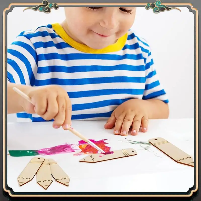 

ASMA-100PCS Blank Wooden Bookmarks Crafts Lovers With Strings And Holes For Lovers And Crafts Lovers For School Office Gift