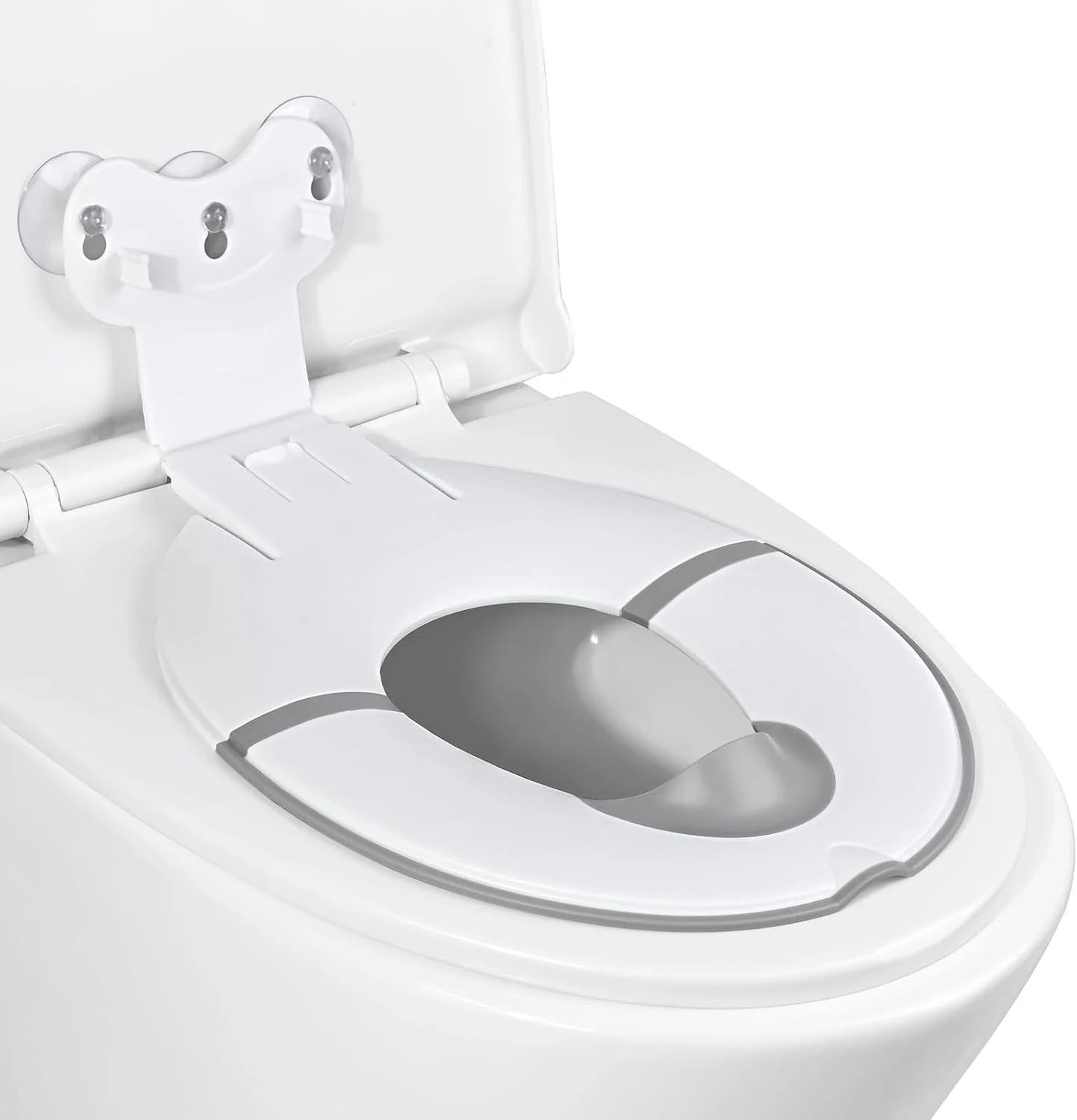 

Foldable Toddler Toilet Seat, Universal Toilet Seat Toddler with Suction Cup, Adjustable Length, Easy to Install