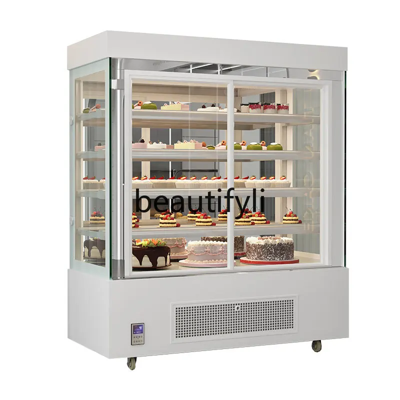 خزانة الكيك العمودية التجارية المبردة بالهواء، باب مفتوح من الأمام، خزانة عرض مبردة لحفظ الفاكهة الطازجة