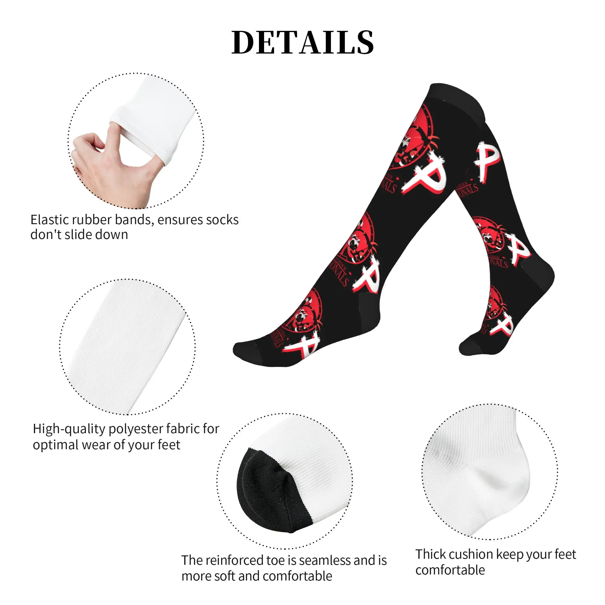 Helluva Boss Animated Musical Film Mens Sports Compression Socks Unisex Funny  Spring Summer Autumn Winter Dress Socks view 5