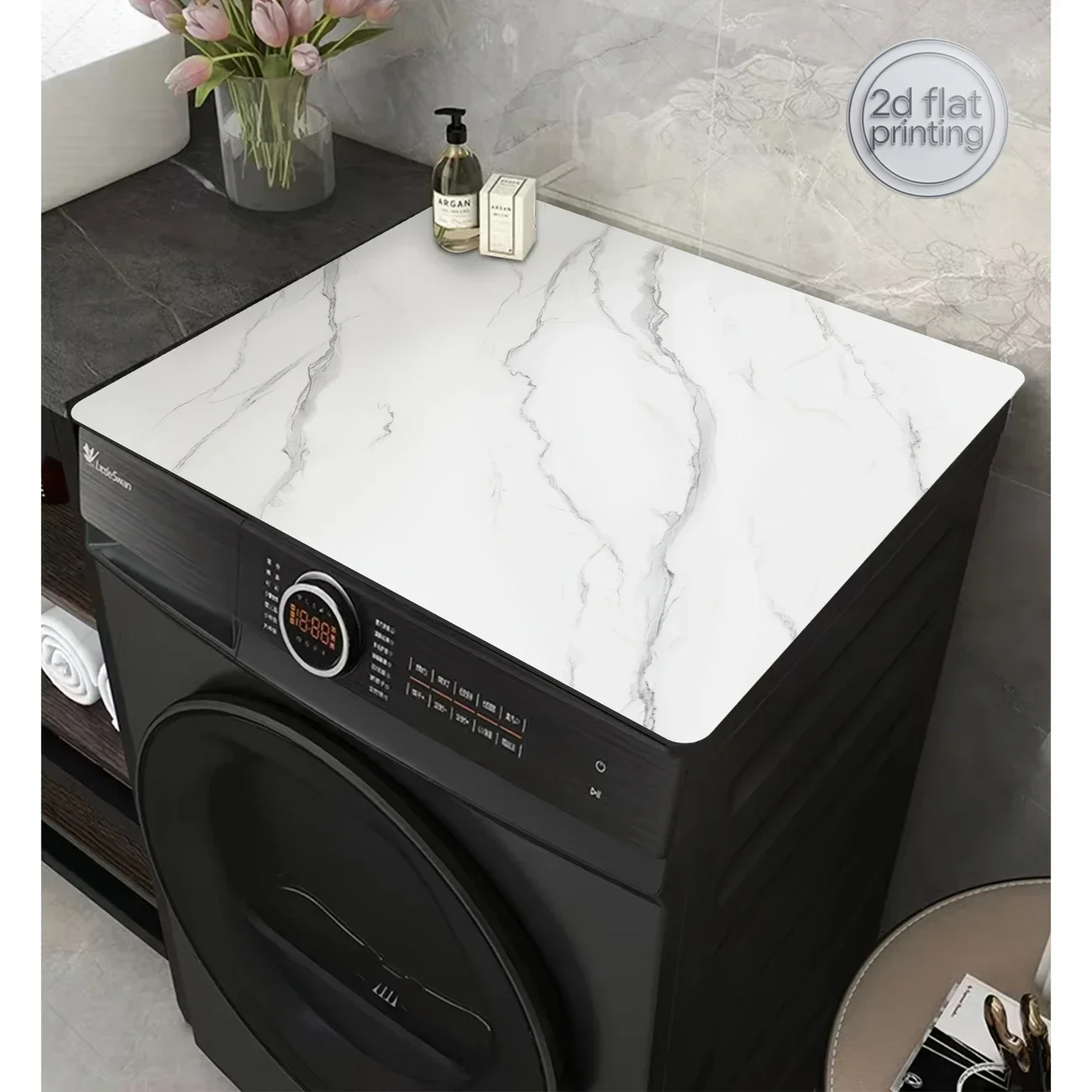 

Marble Washer-Dryer Mat Luxury-Style Countertop Anti-Slip Mat Absorbent Kitchen Table Mat Home Decor