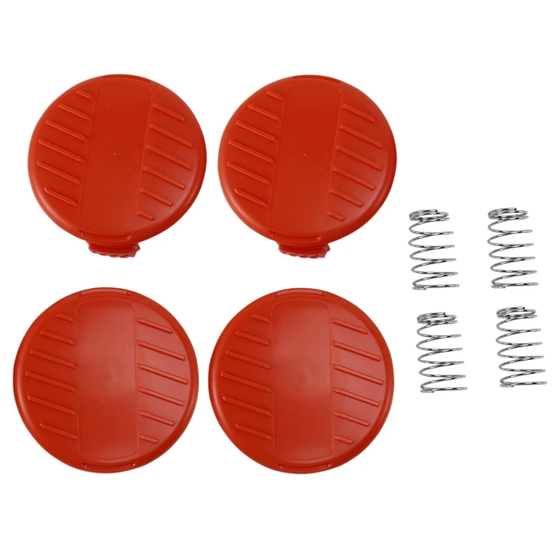 

8-Pack RC-100-P Replacement Spool Cap Covers And Spring For Black-Decker AFS Trimmer GH600 NST2018 CST2000