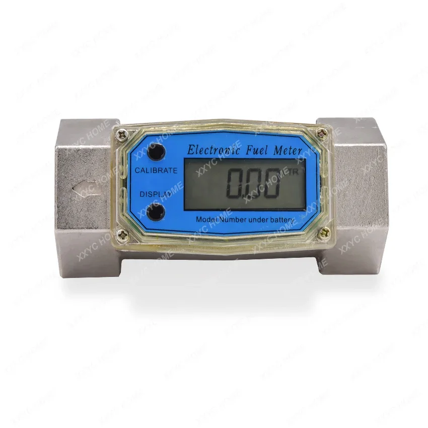 Digital Flowmeter K24 Electronic Liquid Turbine Meter Electronic Flowmeter 1.5 Inches Fuel Oil Flow Meter 40-280L/MIN