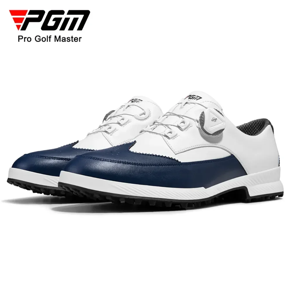 PGM-Sapatos de golfe impermeáveis masculinos, cadarços de botão, antiderrapante lateral, tênis respiráveis, esportes, XZ257