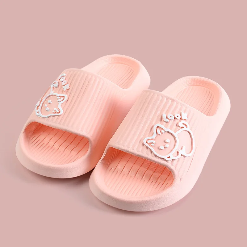 New Summer Women Slippers Bath Thick Platform Non-Slip Home Cat Cartoon Flip Flops Beach Sandals Ladies Slides Indoor Outdoor
