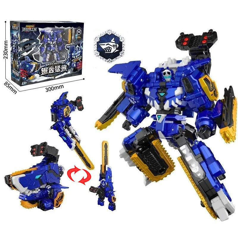 ของเล่นหุ่นยนต์แปลงร่างมินิฟอร์ซ ไดโนอิด วอร์ริเออร์ แอคชั่นฟิกเกอร์ มินิฟอร์ซ เอ็กซ์ ไทดอล ชาร์ค เฮดบอท ของเล่นไดโนเสาร์แปลงร่าง