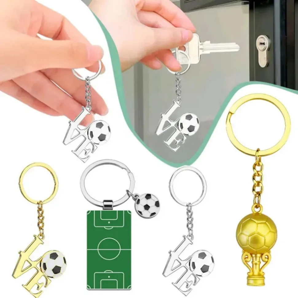 1pc Car Universal Football Cup Keyring 2024 Keychain Euro Pendant Car Football Styling Decoration Keychain Auto Accessories