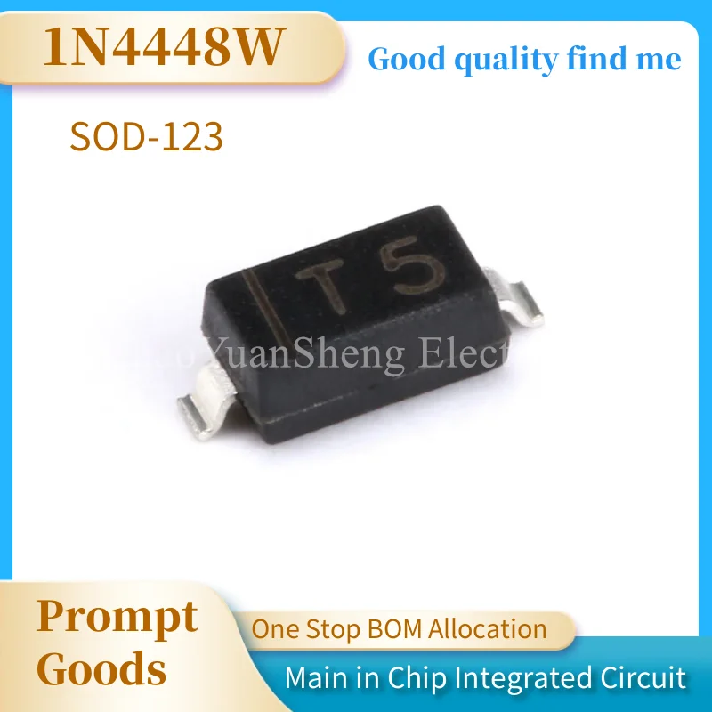 100pcs 1N4448WS SOD-323 Marking T5 1N4448W 1N4448WS-7-F 1N4448 IN4448 DIODE SWITCHING