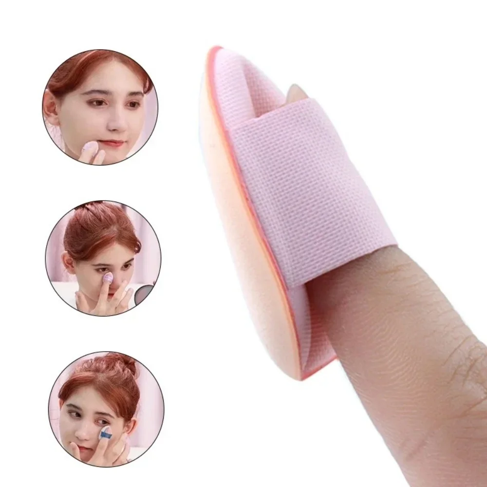 Mini-Finger-Luftkissen-Puderquaste, tropfenförmiger Fingerschwamm mit Riemen für flüssige Foundation, Concealer, loses Puder, Make-up-Tool-Set
