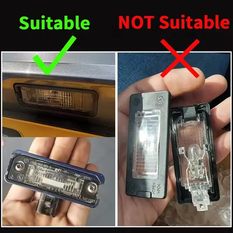 CANbus Error Free LED Rear Number Plate Light Lamp For VW Passat B6 CC Eos Golf 4 5 6 7 MK7 Polo Superb Seat Leon Altea Toledo