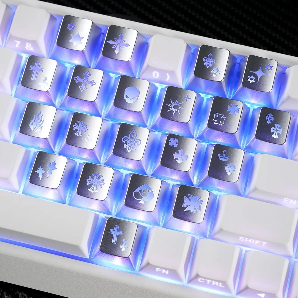 

Брелок для механической клавиатуры Kroxin, сменный полупрозрачный колпачок для клавиш, PBT, вишневый колпачок, 21-клавишная стрельба