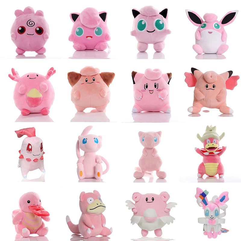 20cm Pink Pokemon Jigglypuff Cleffa Plush Toy Anime Pokemon Clefable Mr.Mime Doll Cute Mew Chikorita Stuffed Toy Children's Gift