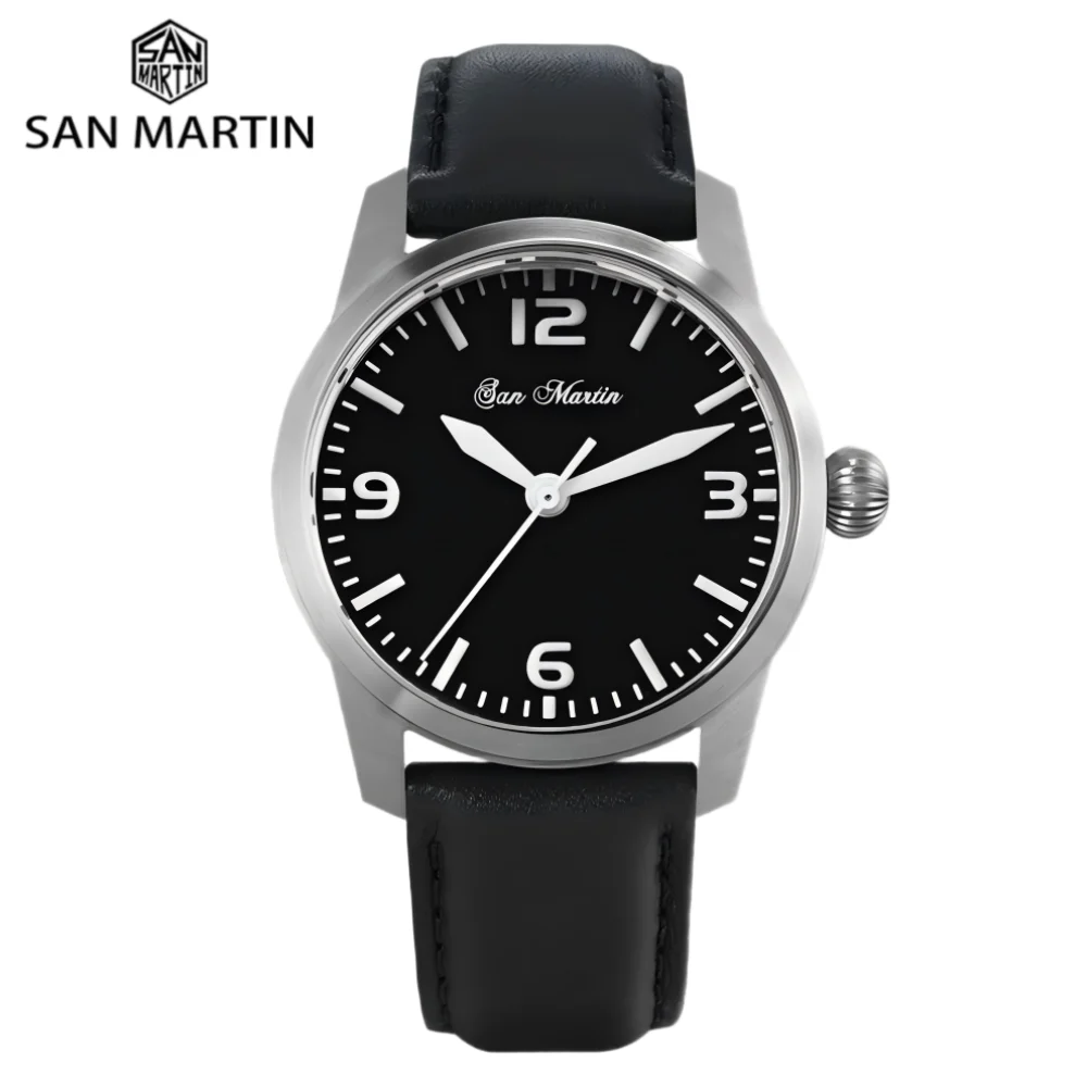 

San Martin 38mm YN55 Mechanical Automatic Timepiece Waterproof Pilot Watches Wristwatch Luminous Niche Montre 10Bar SN0022