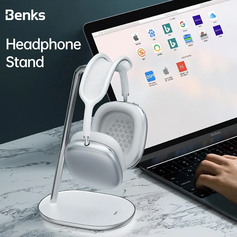 Benks Metal Headphone Holder For Apple AirPods Max Sony Bose Active Noise Cancelling Headphones Wireless Headphone Stand