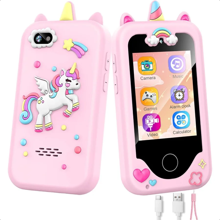 

Smart Phone for Girls Christmas Birthday Gifts for Girls Age 310 Toys Cell Phone Toddler Learning Play Toy Phone with Dual Came