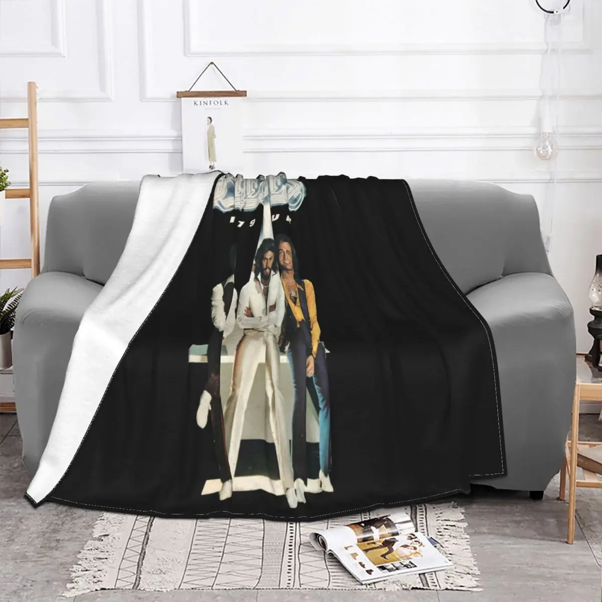 New Bees Gees Tour Classic Pop Rock Trio Andy Gibb Mens Black 3Xl Spring Fitness Throw Blanket