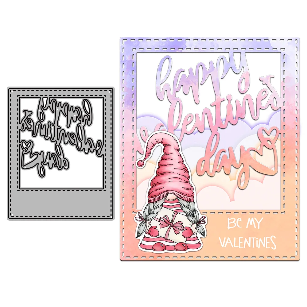 MangoCraft Happy Valentine's Day Metal Cutting Dies For Love Gift Embossed DIY Scrapbooking Accessories Cut Dies For Cards Album