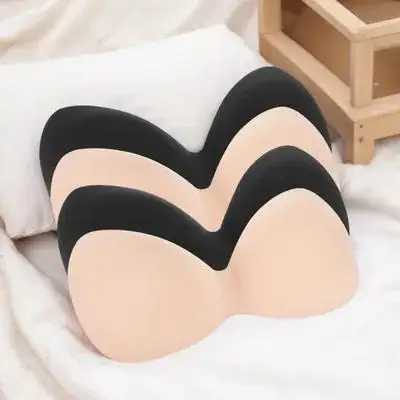 

4pcs Latex Cotton Breast Pad Inserts Seamless U Shape Yoga Sports Invisible Pads Black Skin L Size Reusable Bra Cups Women Girls