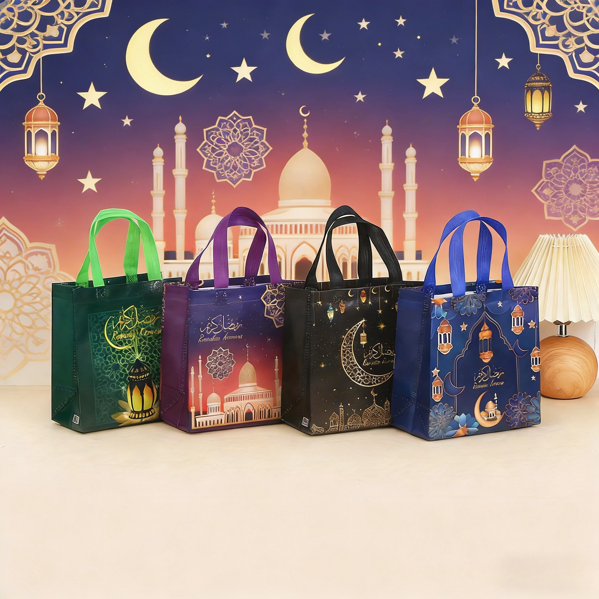 

5/6pcs Eid Al Fitr Gift Bags, Moon Castle Lantern Gift Bags, Ramadan Decoration for Home, Ramadan Mubarak Eid Al-Fitr Gifts