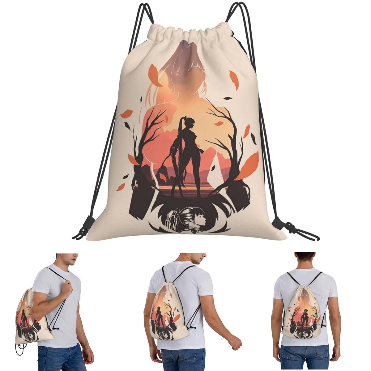 

Eve Defense Force Backpacks Casual Drawstring Bundle Pocket Shoes Bag Book Bags for Man Woman School