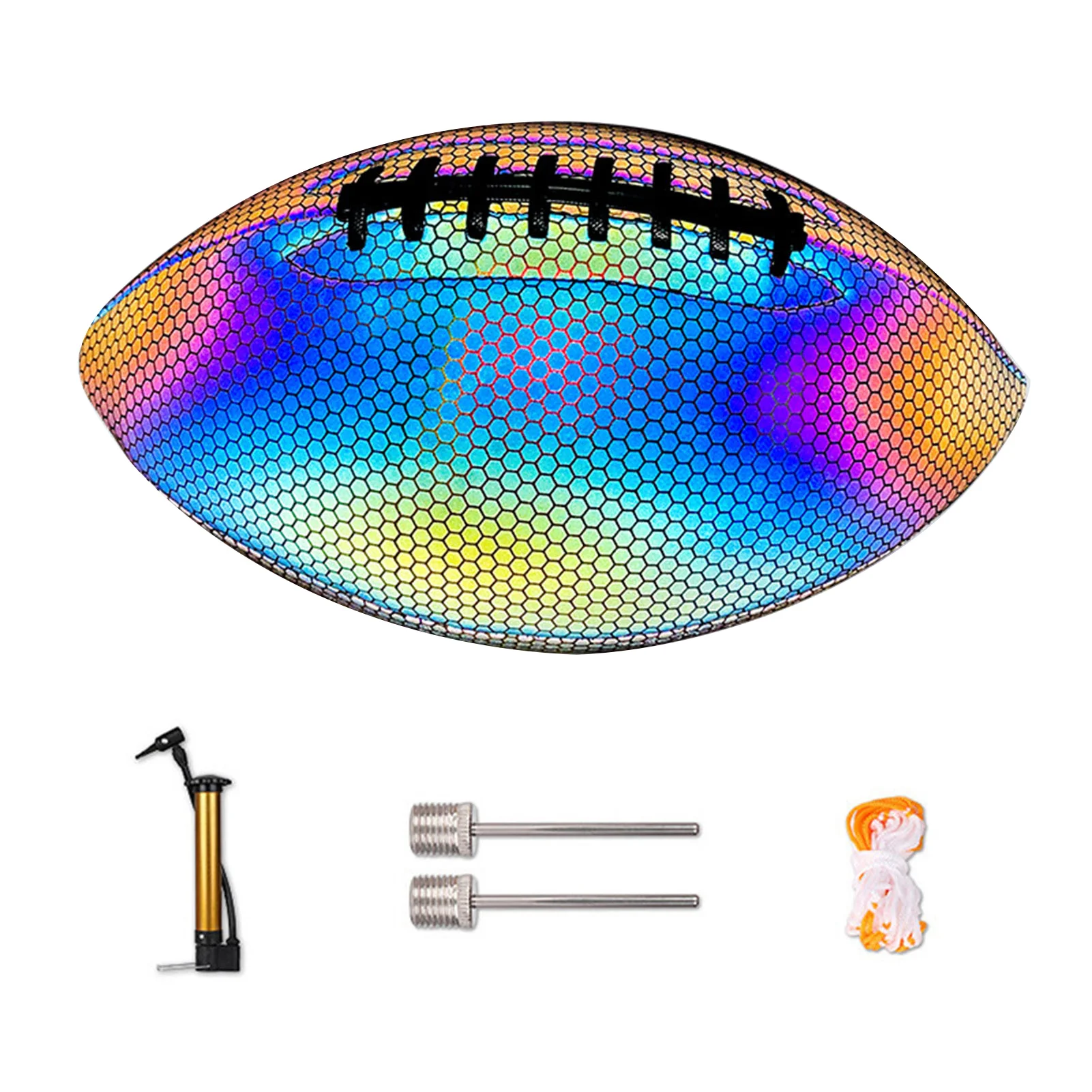 

Size 9 Glowing Training Rugby Ball Luminous Light Up Reflective Pu Leather Safe Training Rugby Great American Football Toy Gifts