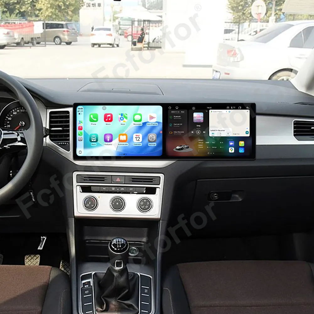 10.1 Inch Dual Screen Android 13 Car Radio For Volkswagen Golf Sportsvan 2016-2020 Carplay GPS Navigation Multimedia Player