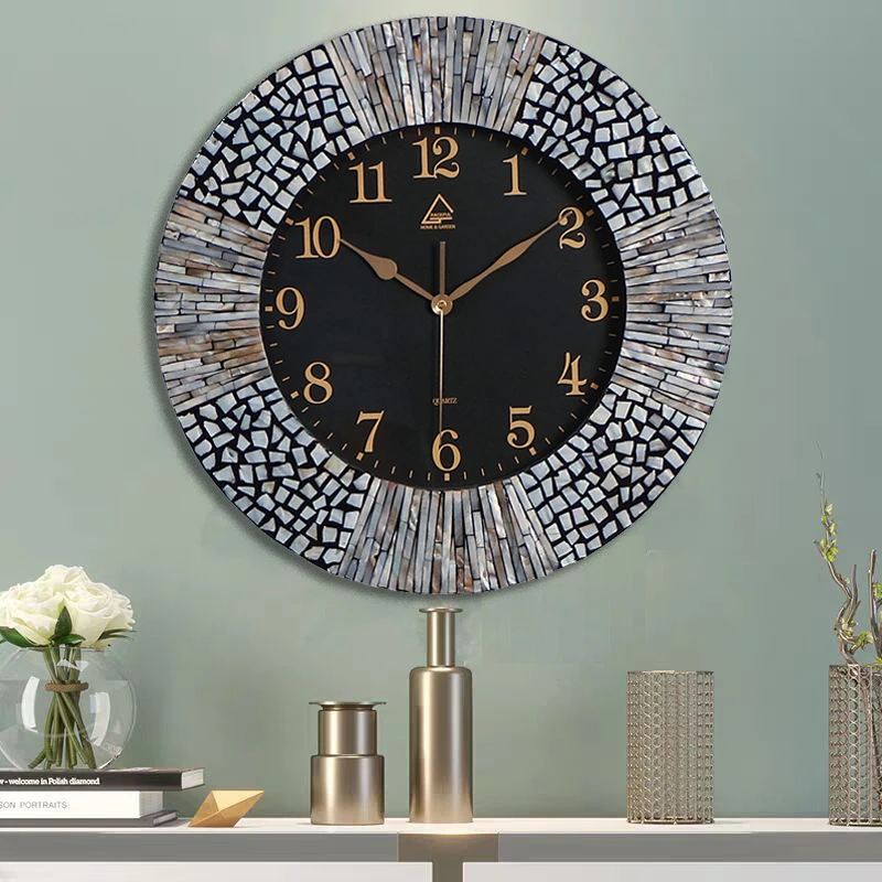 20-inch Shell Mute Wall Clock Living Room Decorative Wall Watch Home Decor Atmosphere Fashion Clock Wall Clock Modern Design