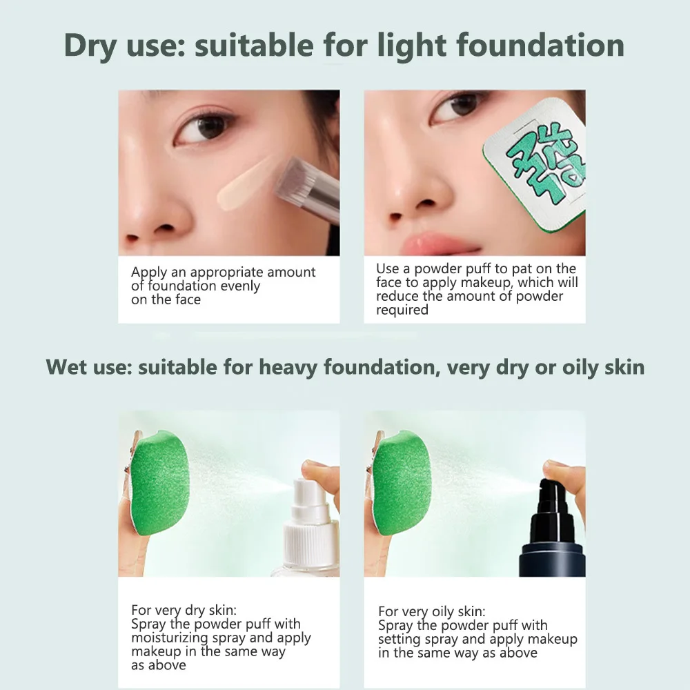 GECOMO منتفخة مسحوق الخطمي الناعمة الصديقة للبشرة مع صندوق تخزين معلق مناسبة لوسادة إسفنجة مكياج الأساس السائل