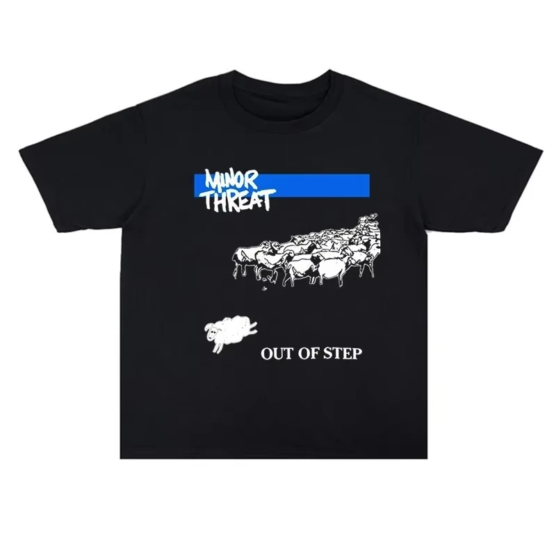 

2025 Men's and Women's Summer Leisure Sports Short-sleeved Punk Band Small Threat Rock T-shirt Short-sleeved Loose Heavy Cotton