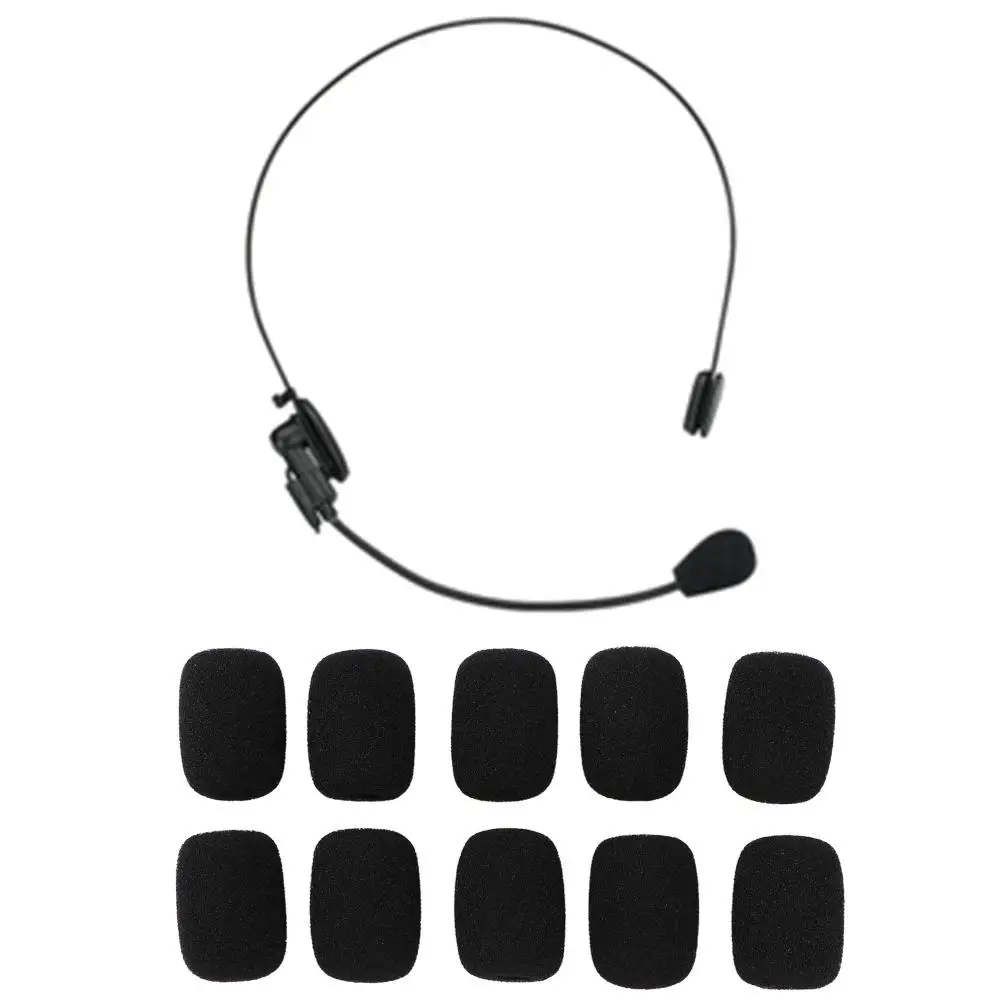 10Pcs Black Mic Protector Replacement Headset Foam Covers Windscreen Windshield Sponge Covers Microphone Cover for Meeting Mic