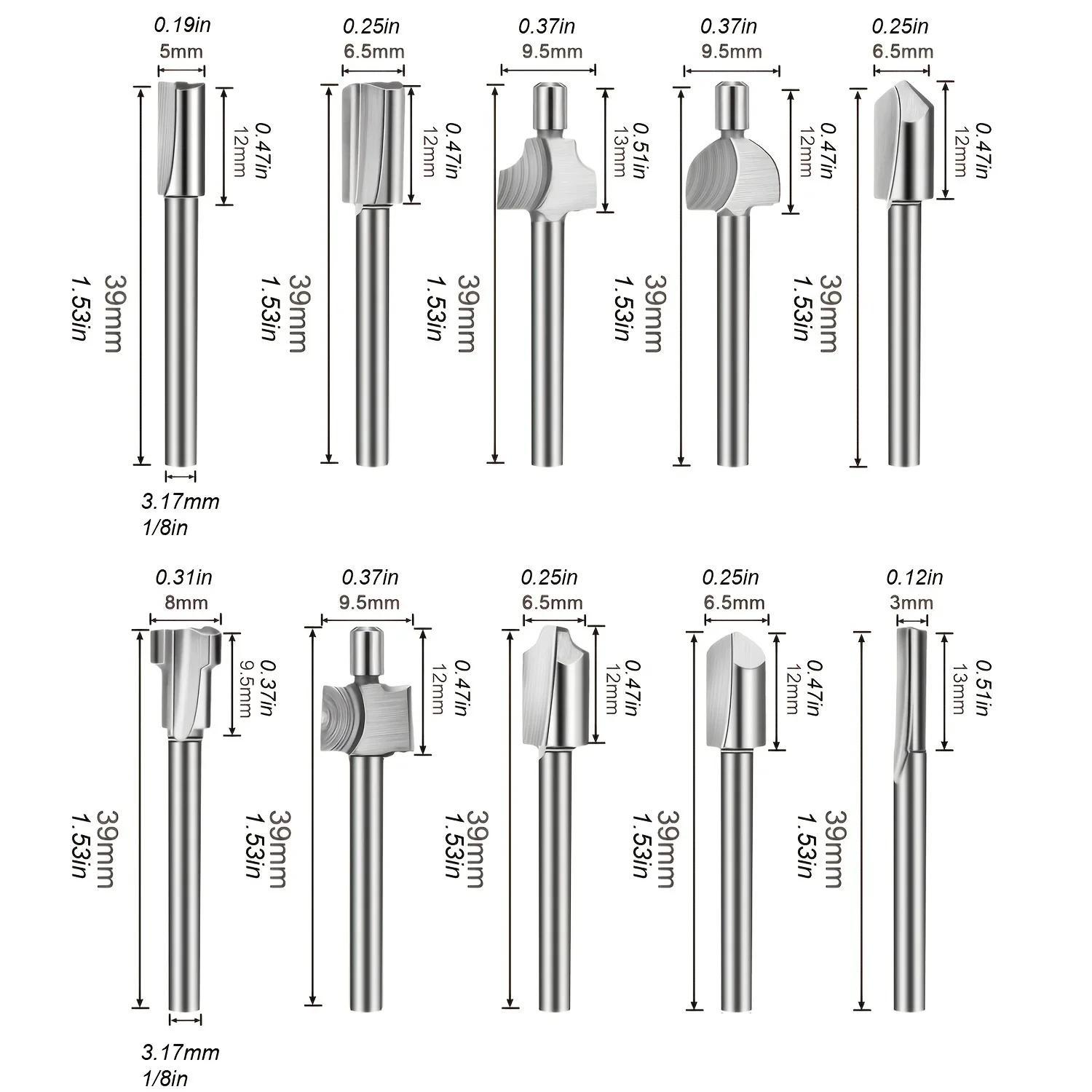Woodworking Router Bit HSS Mil - đánh giá và giá End Mill Set