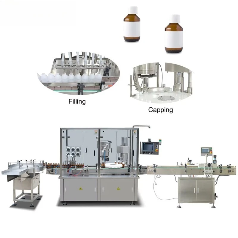 Bottle Liquid Filling and Capping Machine Full Automatic Liquid Filler 20-200 Bottles Per Hour for Food Factory