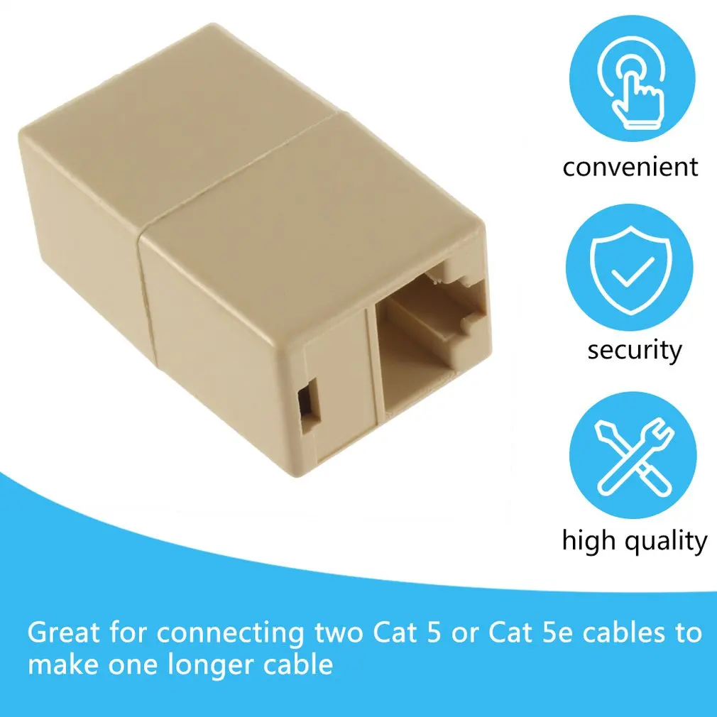 Professional 1PC Mini RJ45 for CAT5 Ethernet Cable LAN Port 1 to 1 Socket Splitter Connector Adapter Dropshipping