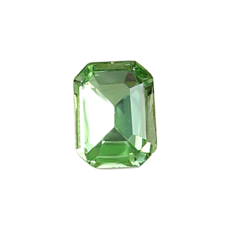 New 10pcs/Bag Ice Luxury Ice Transparent Sparkling Matcha Jasmine Green Multi Cut Sharp Bottom Crystal Nail Art Charm Decoration