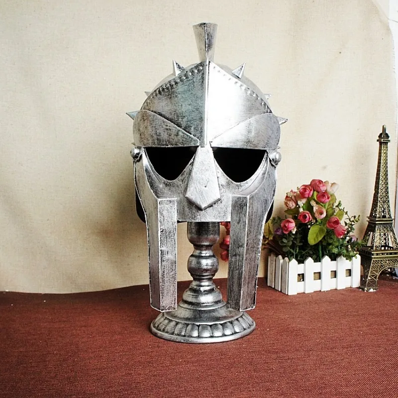 44CM Medieval Roman Spartan Warrior Helmet Model, Warrior Armor, Home Decoration, Bar and Restaurant, Office Desk Decoration