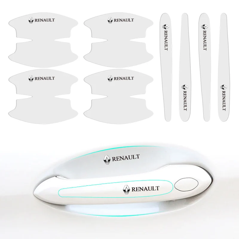 

8pcs Car Door Bowl Door Handle Anti Scratch Sticker Auto TPU Transparent Protective Film for Renault Clio Megane Captur Master