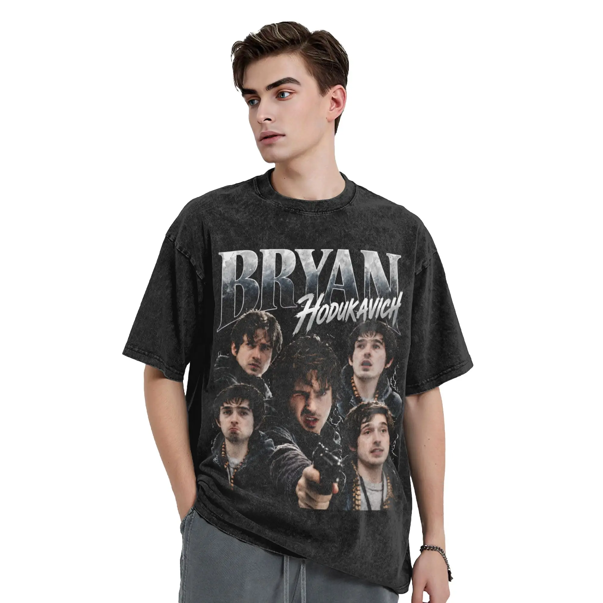 Resident Evil Movie Bryan Hodukavich T-Shirts Men Crew Neck 100% Cotton Washed T Shirt  Short Sleeve Tees Printing Clothing