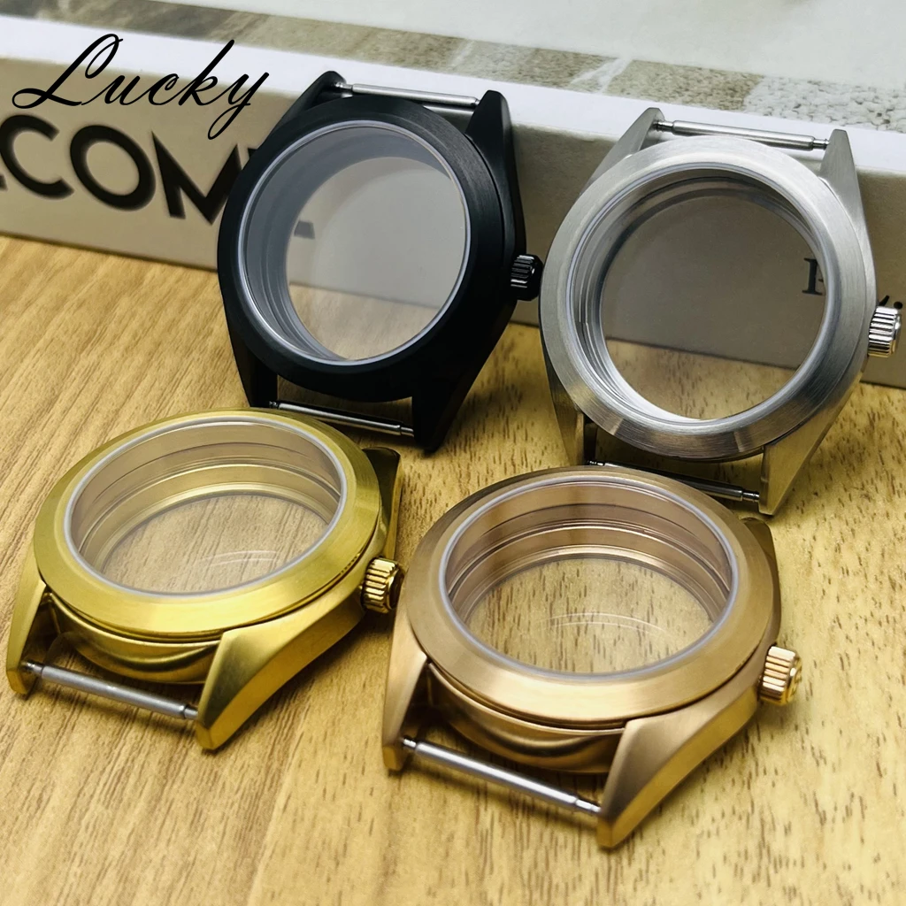 

38 мм купольный сапфировый кристалл матовый корпус пилотных часов для NH34 NH35 NH36 механизм высокого качества 200 м водонепроницаемый модифицированный аксессуар