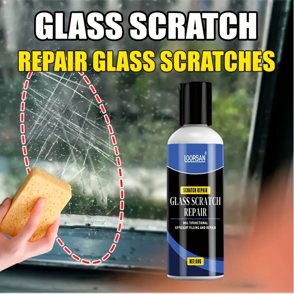 LOORSAN Glass Scratch Repair Wax - 30-Second Scratch Remover for Windshields, Windows, Glasses - No Grinding Required, Easy DIY