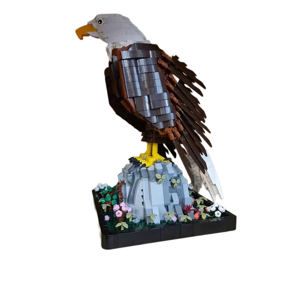 MOC 1:4 Tier Fliegender Adler Weißkopfseeadler Bausteine Modell Sea Eagle Ziegel Kreative Dekoration Zusammengebautes Spielzeug Kinder Geschenke