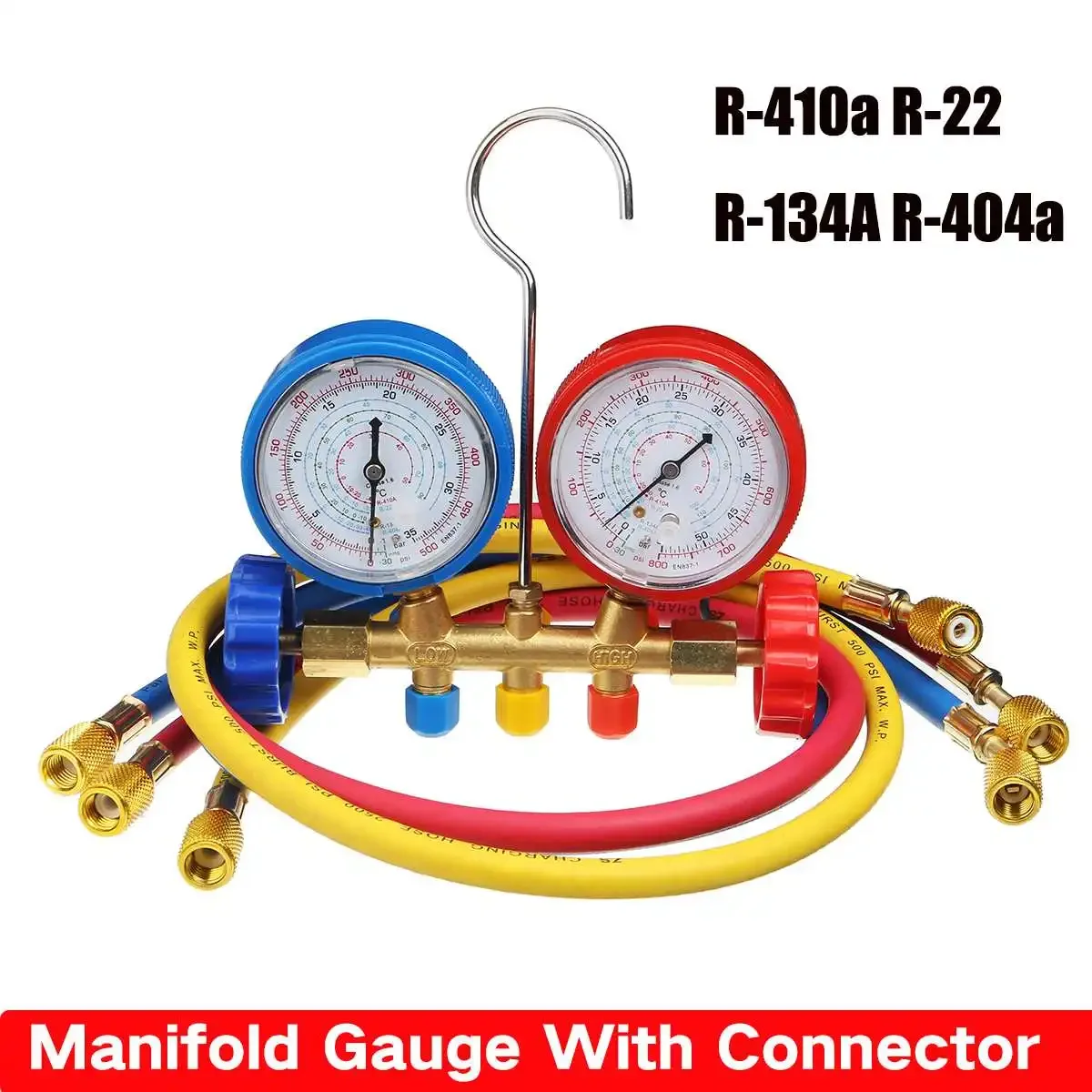 

Manifold Gauge Refrigerant Device Pressure Gauge High-precision Refrigerant Filling Device With Connector R410a R22 R134a R40