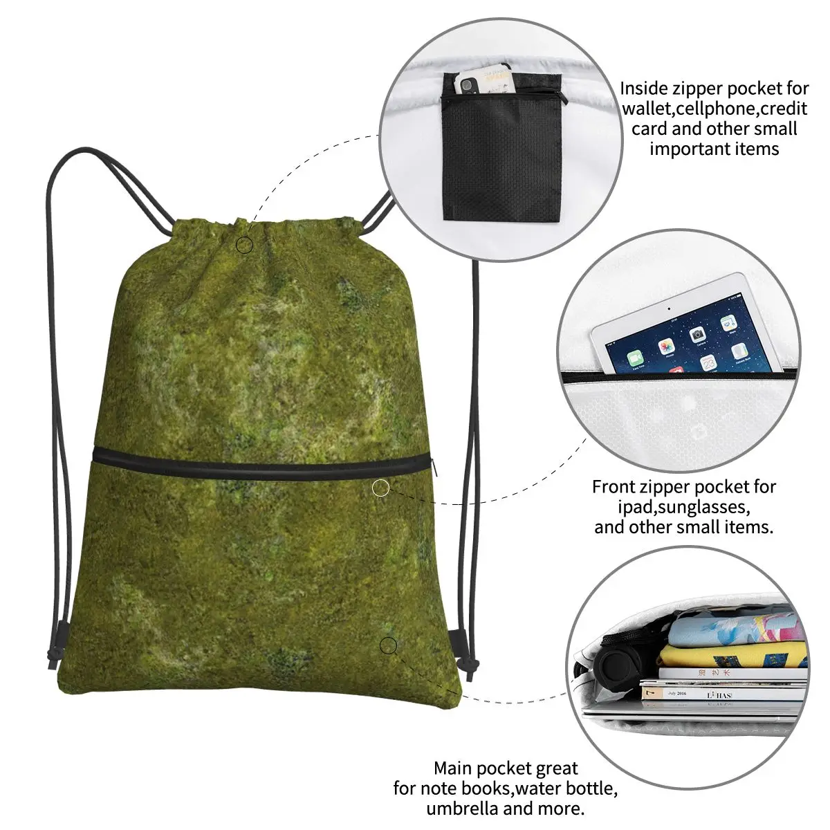 العشب Battlemat 36x36 حقائب الظهر متعددة الوظائف المحمولة الرباط أكياس الأحذية حقيبة كتب للطلاب رجل امرأة