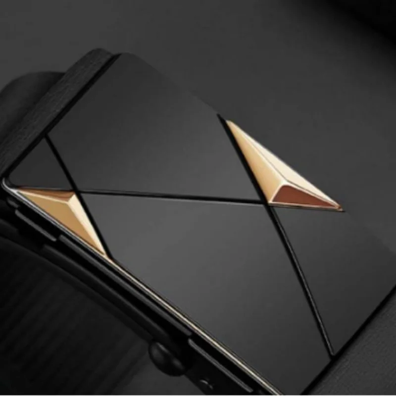 Męski pasek biznesowy ze stopu, automatyczna klamra, modny pasek, luksusowy pasek do jeansów, skóra PU wysokiej jakości, kolor losowy