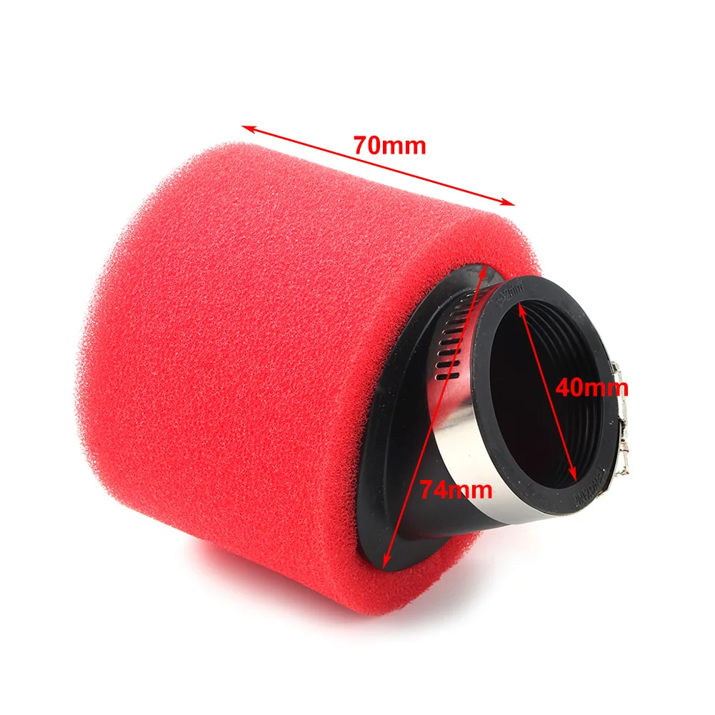 Angled Red Foam Motorcycle Air Filter 40mm for XR50 CRF50 XR CRF 110CC 125CC 150CC Buggy Dirt Bike Motorcycle ATV Motorbike